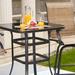 Charlton Home® Harjo Bar Outdoor Table Glass in Black | 40.2 H x 31 W x 31.5 D in | Wayfair FC80247AB62E48D6968807406E3BCC7A