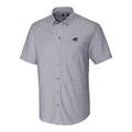 Men's Cutter & Buck Charcoal Carolina Panthers Stretch Oxford Short Sleeve Woven Button Down Shirt