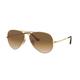 Ray-Ban RB3689 Aviator Sunglasses - Men's Gold 55mm Light Brown Gradient Lens RB3689-914751-55