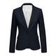 Roskiky Women's Lapel Blazer Suit One Button Work Office Pockets Jacket Suit Navy Blue Large (UK 16-18)