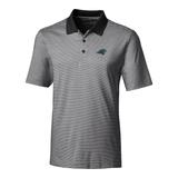 Men's Cutter & Buck Black Carolina Panthers Big Tall Forge Tonal Stripe Polo