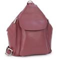 VISCONTI - Leather Anti Theft Backpack For Women - Medium Rucksack With Adjustable Shoulder Straps - Multiple Pockets - 18357 DANII - Red