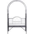 Arche à rosiers banc de jardin 2 places 2 en 1 dim. 115L x 59l x 203H cm métal époxy noir - Noir