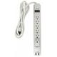 POWER FIRST 52NY54 Surge Protector Outlet Strip,6 ft.,White