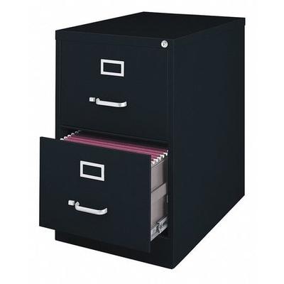 HIRSH 14419 18" W 2 Drawer File Cabinet, Black, Legal