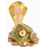 Ciel Collectables Lucky Snake Trinket Box Sitting on Coin Branch Metal/Wire in Green | 4 H x 3.25 W x 2.5 D in | Wayfair 1013789A