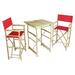 Bay Isle Home™ Aurelio 3 - Piece Bamboo Solid Wood Dining Set Wood in Red | 47.2 H in | Wayfair B9C78D2499FF4619A065BE38D7C468B1