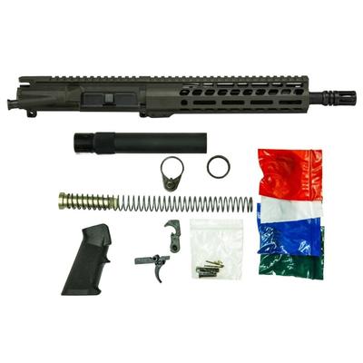 Ghost Firearms Upper Receiver Pistol Lower Parts Kit 5.56mm/.223 10.5in Carbine Moly Barrel 1-7 Twist 9in M-LOK Free Float Hand Guard A2 Flash Hider