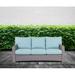 Bay Isle Home™ Chorio 79.5" Wide Outdoor Patio Sofa w/ Cushions Metal in Blue | 37 H x 79.5 W x 38 D in | Wayfair 34B72006A72742C1B3AA43401B24186D