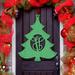 The Holiday Aisle® Christmas Tree 3-Letter Wooden Monogram Sign Wood in Indigo | 12 H x 9 W x 0.35 D in | Wayfair 170B720EAE6A464888A5BE9AB0A86E36