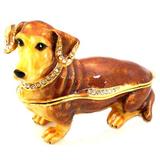 Ciel Collectables Dachshund Dog Trinket Box Metal/Wire in Orange/Yellow/Brown | 2.75 H x 3.5 W x 1.5 D in | Wayfair 1141279