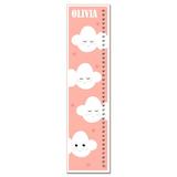 Finny and Zook Sweet Sleepy Clouds Personalized Growth Chart Canvas in Pink | 39 H x 10 W in | Wayfair gc000166