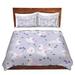 Harriet Bee Shrader Metka Hiti Swans Duvet Cover Set Microfiber in Gray/Indigo | 1 King Duvet Cover + 2 King Shams | Wayfair