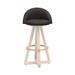 ARTLESS X3 Swivel 38" Bar Stool Wood/Upholstered/Leather/Genuine Leather in Black/Brown | 38 H x 19 W x 18 D in | Wayfair A-X3-SS-L-A-BWO-BS