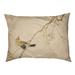 Tucker Murphy Pet™ Carmean Vintage Japanese Bird & Blossoms Watercolor Dog Pillow /Fleece in White/Yellow | 4 H x 42.5 W x 32.5 D in | Wayfair