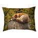 Tucker Murphy Pet™ Burien Sleeping Fox Cat Bed Outdoor Designer Pillow Fleece in Brown | 9.5 H x 29.5 W x 19.5 D in | Wayfair