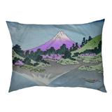 Tucker Murphy Pet™ Burkart Mt. Fuji Reflected in Lake Kawaguchi Dog Pillow Polyester in Green/Gray/Indigo | 4 H x 42.5 W x 32.5 D in | Wayfair