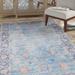 Blue 27 x 0.25 in Indoor Area Rug - Bungalow Rose Joppatowne Aqua/Navy Area Rug Cotton | 27 W x 0.25 D in | Wayfair