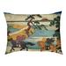 Tucker Murphy Pet™ Carstens Katsushika Hokusai Sekiya Village at Sumida River Designer Pillow Fleece, Polyester | 9.5 H x 29.5 W x 19.5 D in | Wayfair