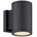 WAC Lighting Tube 2 - Bulb 6.5" H Integrated LED Frosted Glass Outdoor Armed Sconce Aluminum/Glass/Metal in Black | 6.5 H x 4.5 W x 6 D in | Wayfair