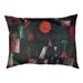 Tucker Murphy Pet™ Casady Full Moon Dog Pillow Polyester/Fleece in Red/Green/Black | 7.1 H x 52 W x 42 D in | Wayfair