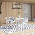 Latitude Run® Quadis Square 4 - Person 31.5" Long Outdoor Dining Set Plastic in White | Wayfair 99167FF5B0384F9F8CACF33A95775039