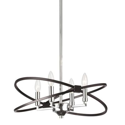 Dainolite Paloma 18 Inch 4 Light Mini Chandelier - PAL-184C-PC-MB