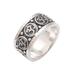 Blessed Omkara,'Men's Sterling Silver Om Band Ring from Bali'