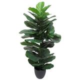 Gracie Oaks 40" Artificial Fiddle Leaf Fig Tree in Pot Silk/Plastic | 40 H x 20 W x 20 D in | Wayfair 62EADE7FAE114BE78376EDEBB6CA5D10