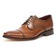 Loake Men's Leather Semi-Brogue Foley Derby Shoes Brown 8