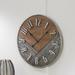 17 Stories Colman Oversized Colman 23.75" Wall Clock Wood/Metal in Brown/Gray | 23.75 H x 23.75 W x 1.5 D in | Wayfair