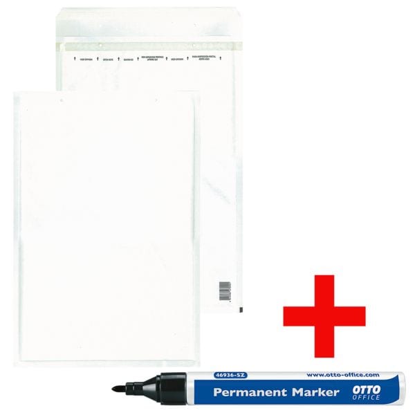 Mailmedia Luftpolster-Versandtaschen inkl. Permanent-Marker weiß, 32x45.5 cm Image