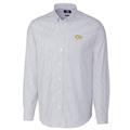 Men's Cutter & Buck Light Blue Georgia Tech Yellow Jackets Big Tall Stretch Oxford Stripe Long Sleeve Button Down Shirt