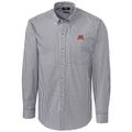 Men's Cutter & Buck Charcoal Minnesota Golden Gophers Big Tall Stretch Gingham Long Sleeve Button Down Shirt