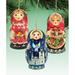 The Holiday Aisle® 3 Piece Story Dolls Wooden Hanging Figurine Ornament Set Wood in Brown | 5 H x 5 W x 0.25 D in | Wayfair