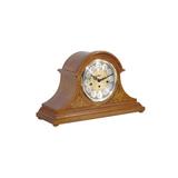 Charlton Home® Tambour Mantel Clock 11.5 H x 18.5 W x 6.5 D in brownWood in Light Oak | 11.5" H X 18.5" W X 6.5" D | Wayfair