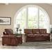 17 Stories Lyndsey 2 Piece Leather Sleeper Living Room Set Genuine Leather in Brown | 37 H x 81 W x 37 D in | Wayfair Living Room Sets