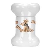 Tucker Murphy Pet™ Welsh Terrier Bone Shaped Pet Treat Jar Ceramic | 9 H x 6 W x 5 D in | Wayfair D16DEFD4346943A18F3FCDF90703C024