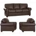 17 Stories Lexus 3 Piece Leather Living Room Set Genuine Leather in Brown | 38 H x 83 W x 38 D in | Wayfair Living Room Sets