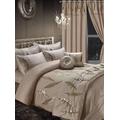SELECT-ED® Luxuries Faye Embroidery Duvet Covers Bedding Sets. Or Curtains,/ Bed Throw+Sham, Cushion Cover, Filled Cushion (Faye Gold, Curtain: (66" x 90"))
