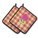 Caroline's Treasures Ice Pop Popsicle Face Gingham Potholder Polyester in Red/Yellow | 7.5 W in | Wayfair BB7068PTHD