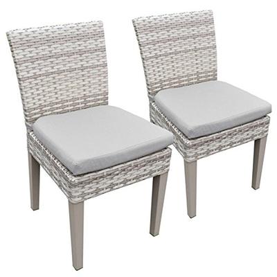 TK Classics Fairmont 2 Piece Armless Dining Chairs, Grey