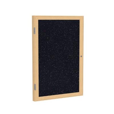 Ghent 2" x 1 1/2" 1-Door indoor Enclosed Recycled Rubber Bulletin Board, Shatter Resistant, with Loc
