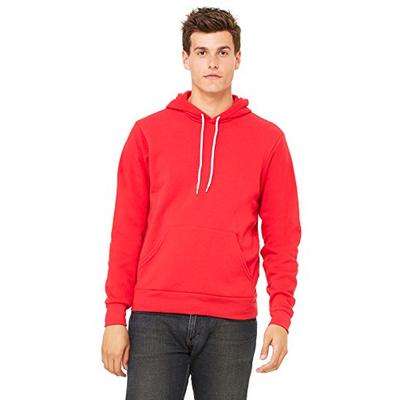 Bella + Canvas Unisex Poly-Cotton Fleece Pullover Hoodie (Red) (M)