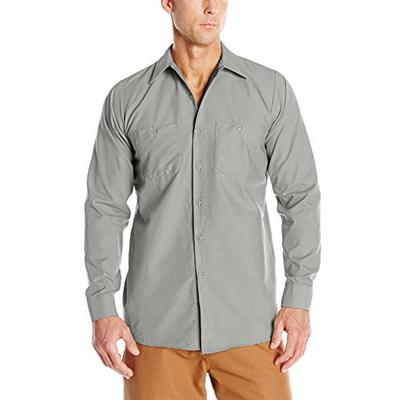 Red Kap Men's Industrial Work Shirt, Regular Fit, Long Sleeve, Light Grey, X-Large