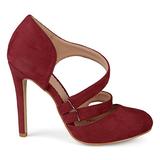 Brinley Co. Womens Round Toe Faux Suede Crossover Strap High Heels Wine, 5.5 Regular US screenshot. Shoes directory of Clothing & Accessories.