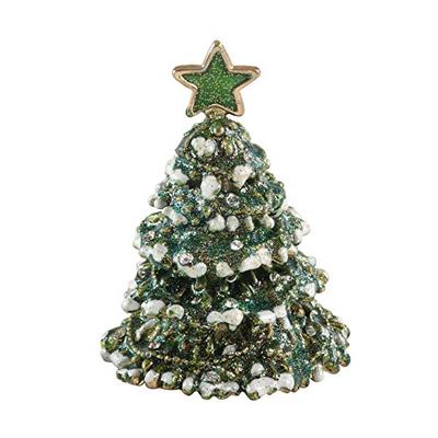 SARO LIFESTYLE Bejeweled Christmas Tree Storage Box 2" x 2" x 3.3" Green