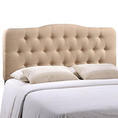 Modway MOD-5154-BEI Annabel Upholstered Tufted Button Fabric Queen Headboard Size in Beige