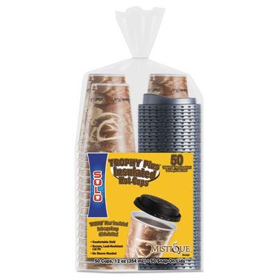 Solo Trophy Plus Insulated Hote Cups & Lids Mistique Design 12 Oz-300 Per Case