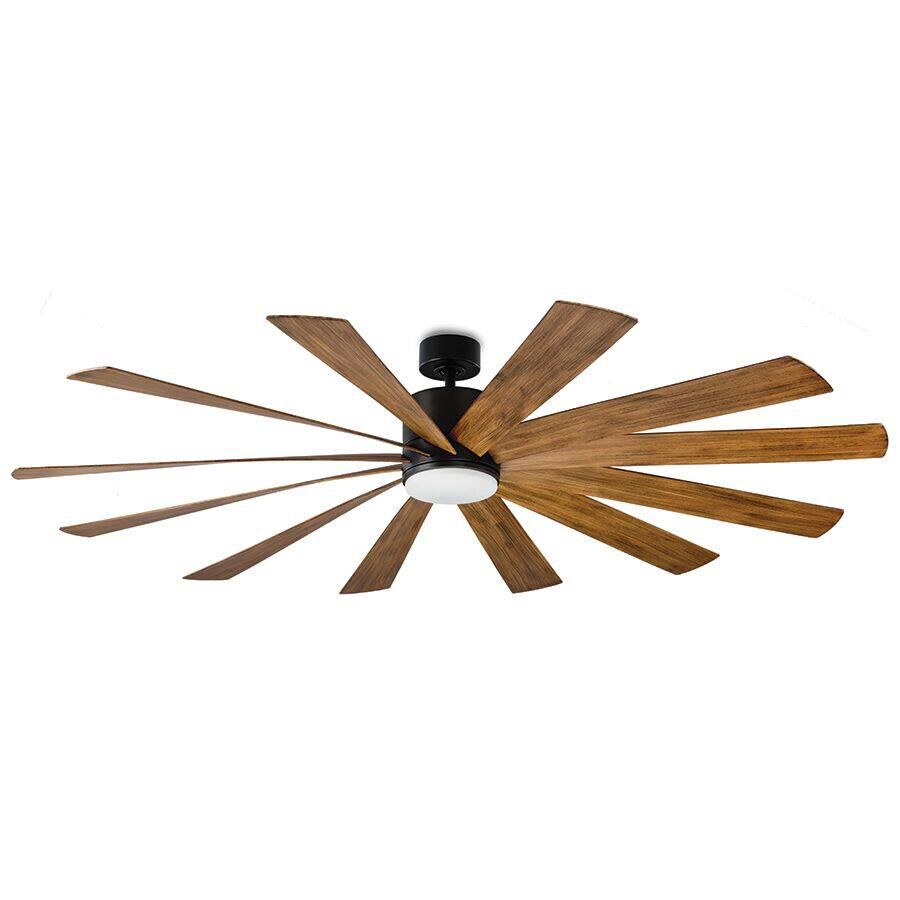 Modern Forms Windflower Outdoor Rated 80 Inch Ceiling Fan with Light Kit - FR-W1815-80L-MB/DK